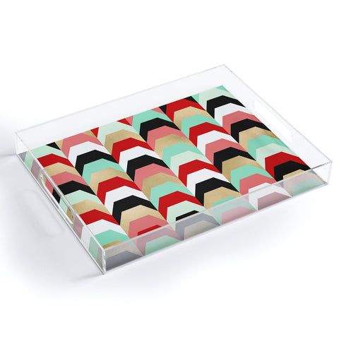 Elisabeth Fredriksson Stacks of Red and Turquoise Acrylic Tray