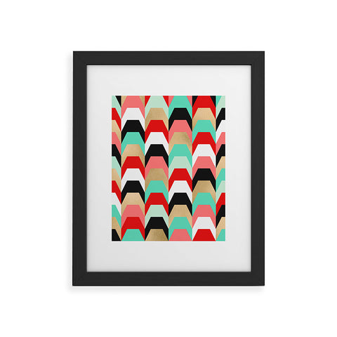 Elisabeth Fredriksson Stacks of Red and Turquoise Framed Art Print