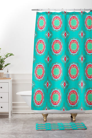 Elisabeth Fredriksson Strawberry Field Flowers Shower Curtain And Mat