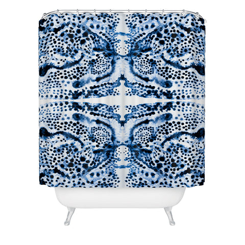 Elisabeth Fredriksson Symmetric Dream Blue Shower Curtain