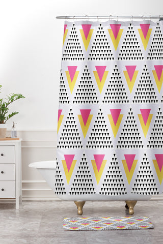 Elisabeth Fredriksson Triangles In Triangles Shower Curtain And Mat
