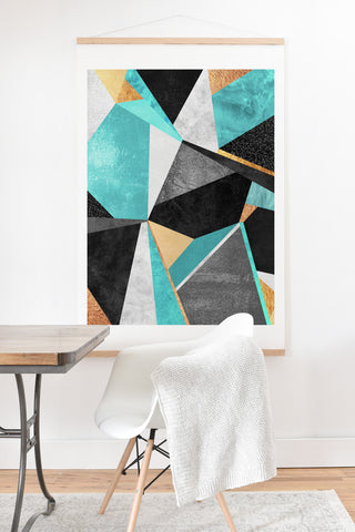 Elisabeth Fredriksson Turquoise Geometry Art Print And Hanger