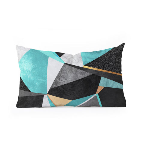 Elisabeth Fredriksson Turquoise Geometry Oblong Throw Pillow