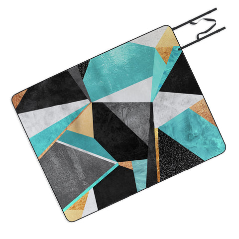 Elisabeth Fredriksson Turquoise Geometry Picnic Blanket