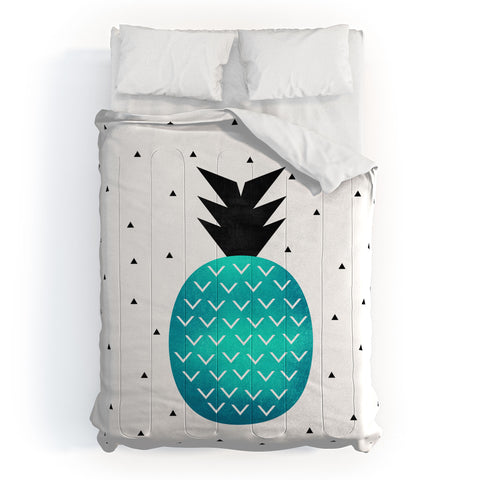 Elisabeth Fredriksson Turquoise Pineapple Comforter