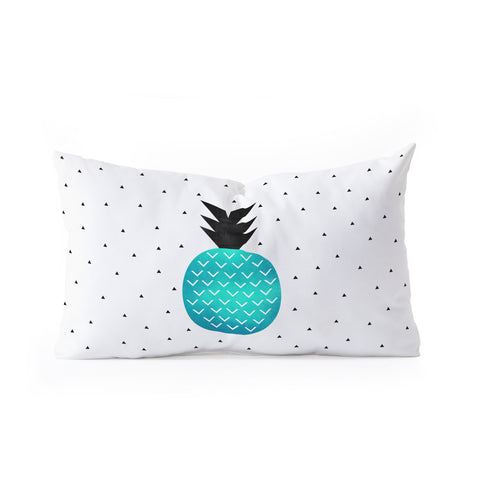 Elisabeth Fredriksson Turquoise Pineapple Oblong Throw Pillow