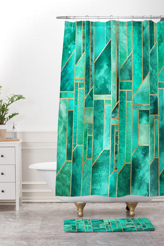Elisabeth Fredriksson Turquoise Skies Shower Curtain And Mat