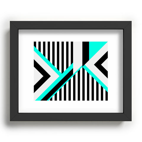 Elisabeth Fredriksson Turquoise Stripe Combination Recessed Framing Rectangle