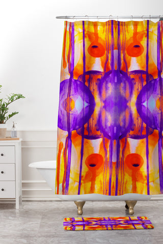 Elisabeth Fredriksson Watercolor World 2 Shower Curtain And Mat