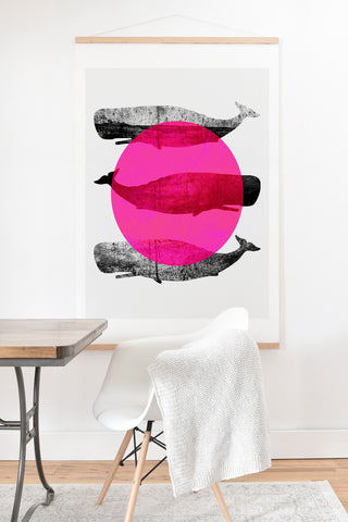 Elisabeth Fredriksson Whales Pink Art Print And Hanger