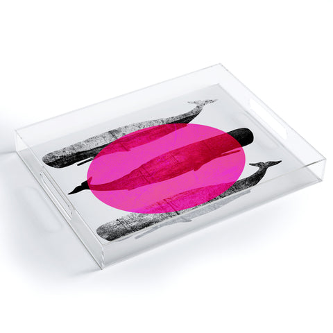 Elisabeth Fredriksson Whales Pink Acrylic Tray