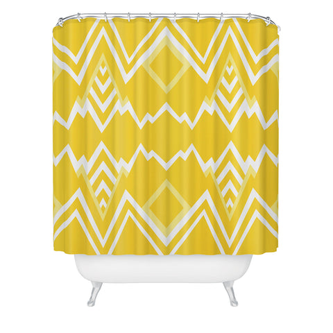 Elisabeth Fredriksson Wicked Valley Pattern Yellow Shower Curtain