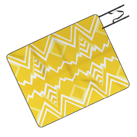 Elisabeth Fredriksson Wicked Valley Pattern Yellow Picnic Blanket