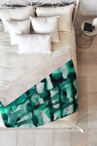 Elisabeth Fredriksson Wild Sea Watercolor Fleece Throw Blanket