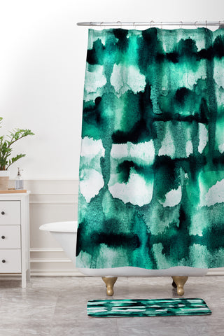 Elisabeth Fredriksson Wild Sea Watercolor Shower Curtain And Mat