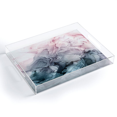 Elizabeth Karlson Blush and Paynes Grey Abstract Acrylic Tray