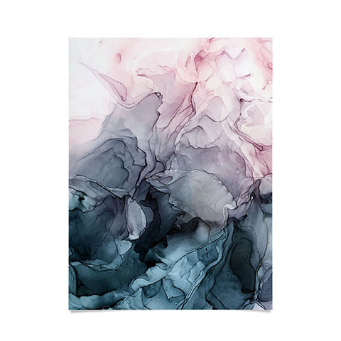 Elizabeth Karlson Blush and Paynes Grey Abstract Poster