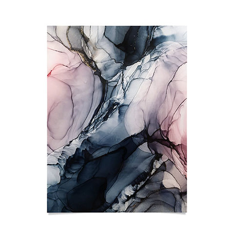 Elizabeth Karlson Blush Navy Gray Abstract Calm Poster