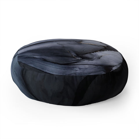 Elizabeth Karlson Calm but Dramatic Abstract Floor Pillow Round