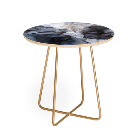 Elizabeth Karlson Calm but Dramatic Abstract Round Side Table