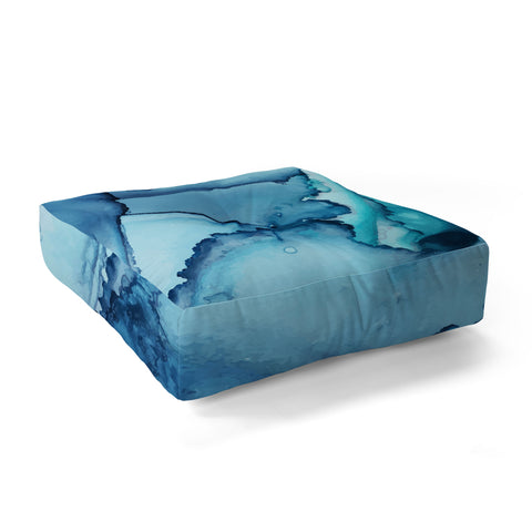 Elizabeth Karlson The Blue Abyss Abstract Floor Pillow Square