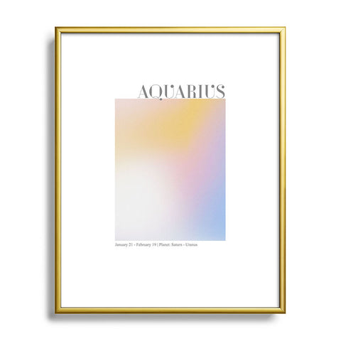 Emanuela Carratoni Aquarius Zodiac Sign Gradient Metal Framed Art Print