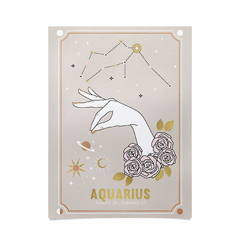 Emanuela Carratoni Aquarius Zodiac Sign Poster