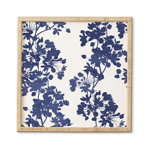 Emanuela Carratoni Blue Delicate Flowers Framed Wall Art