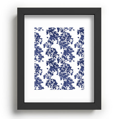 Emanuela Carratoni Blue Delicate Flowers Recessed Framing Rectangle