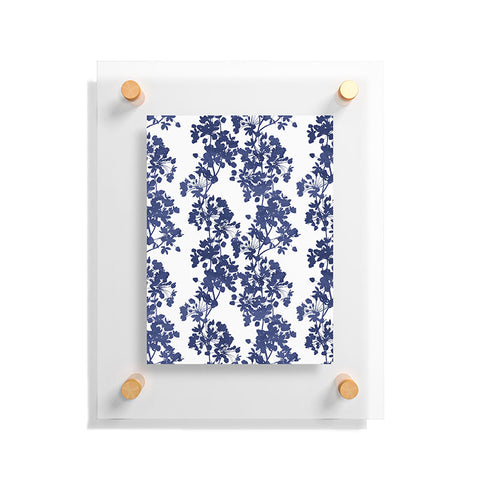 Emanuela Carratoni Blue Delicate Flowers Floating Acrylic Print