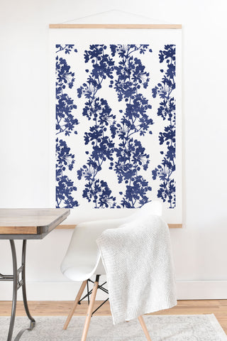 Emanuela Carratoni Blue Delicate Flowers Art Print And Hanger