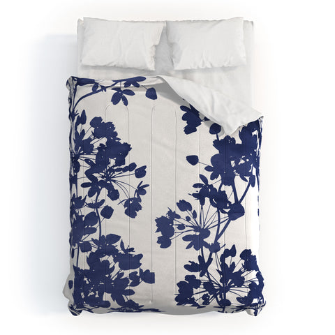 Emanuela Carratoni Blue Delicate Flowers Comforter