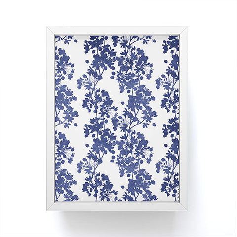 Emanuela Carratoni Blue Delicate Flowers Framed Mini Art Print