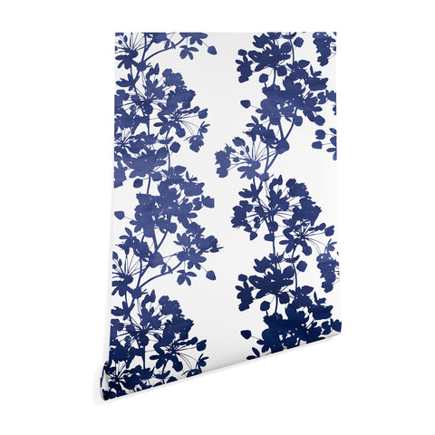 Emanuela Carratoni Blue Delicate Flowers Wallpaper