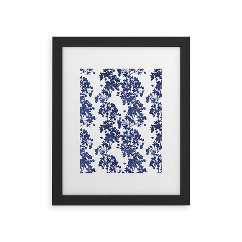 Emanuela Carratoni Blue Delicate Flowers Framed Art Print