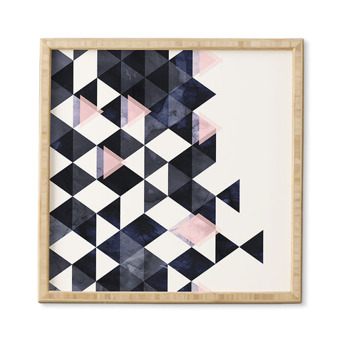 Emanuela Carratoni Blue Geometry Framed Wall Art