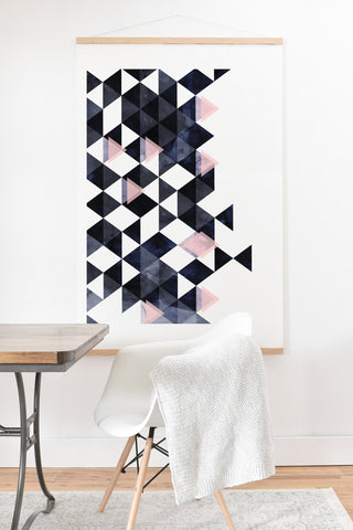 Emanuela Carratoni Blue Geometry Art Print And Hanger
