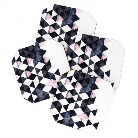 Emanuela Carratoni Blue Geometry Coaster Set