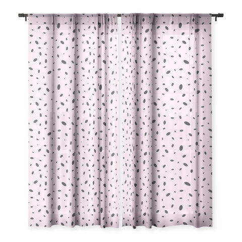 Emanuela Carratoni Bubble Pattern on Pink Sheer Window Curtain