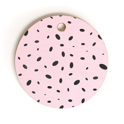 Emanuela Carratoni Bubble Pattern on Pink Cutting Board Round