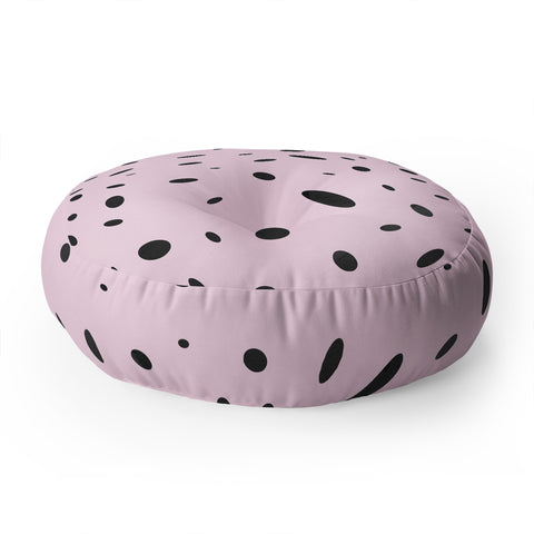 Emanuela Carratoni Bubble Pattern on Pink Floor Pillow Round