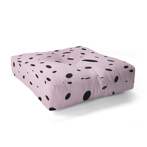 Emanuela Carratoni Bubble Pattern on Pink Floor Pillow Square