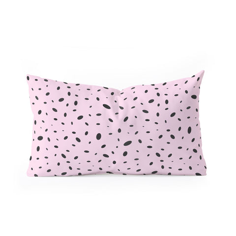 Emanuela Carratoni Bubble Pattern on Pink Oblong Throw Pillow