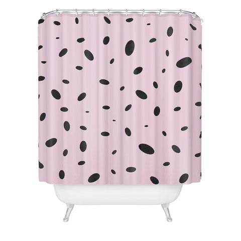 Emanuela Carratoni Bubble Pattern on Pink Shower Curtain