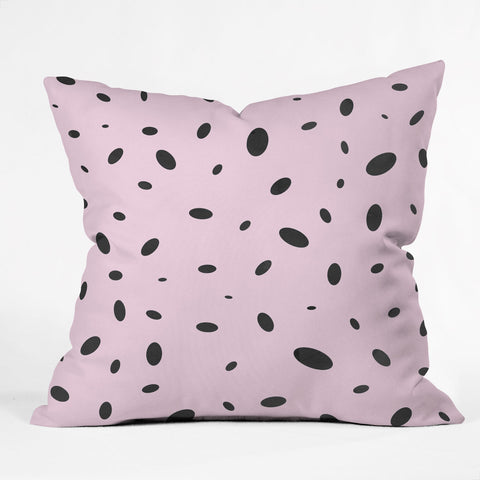 Emanuela Carratoni Bubble Pattern on Pink Outdoor Throw Pillow