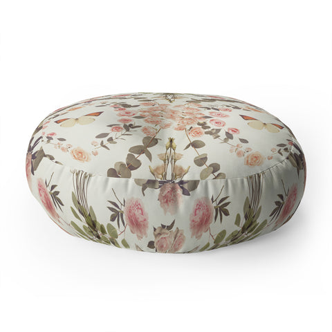 Emanuela Carratoni Butterfly Spring Theme Floor Pillow Round