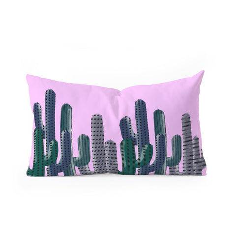 Emanuela Carratoni Cactus Jungle Oblong Throw Pillow