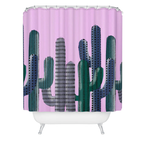 Emanuela Carratoni Cactus Jungle Shower Curtain