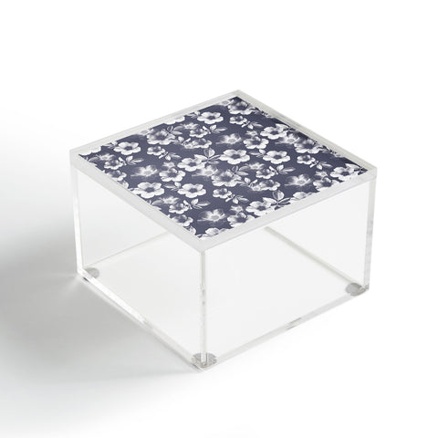 Emanuela Carratoni Classic Blue Floral Theme Acrylic Box
