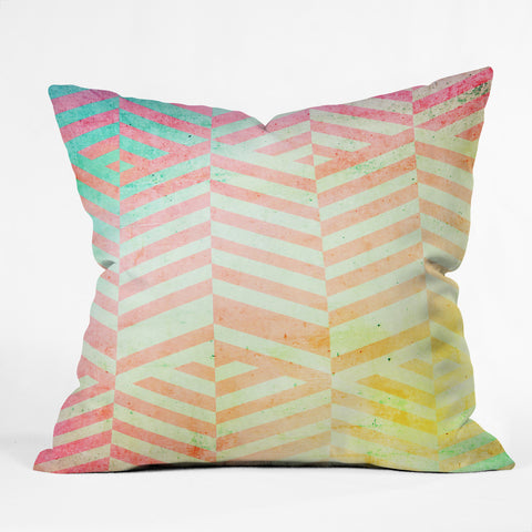 Emanuela Carratoni Colored Chevron Pattern Outdoor Throw Pillow